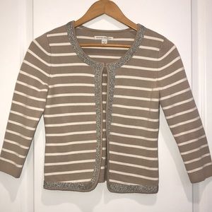 Banana Republic small petite striped sweater jacket